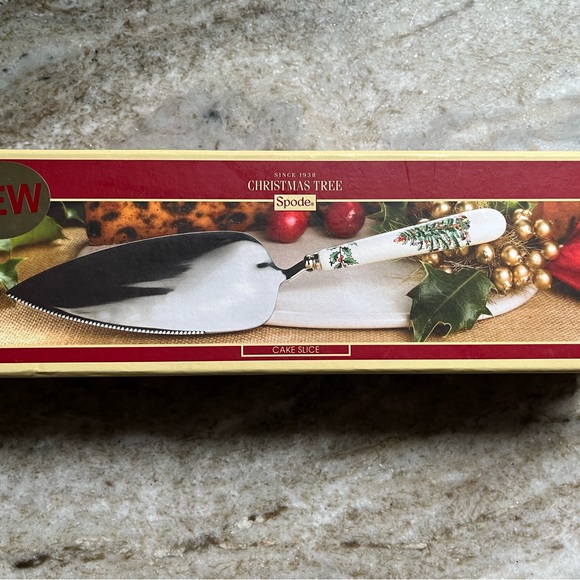 Spode christmas tree cake knife and candy/nut dish NEW - Picture 4 of 7